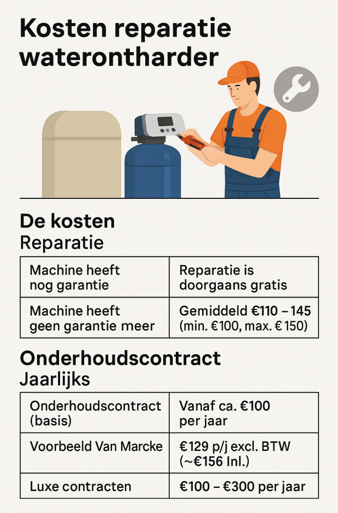 kosten reparatie waterontharder